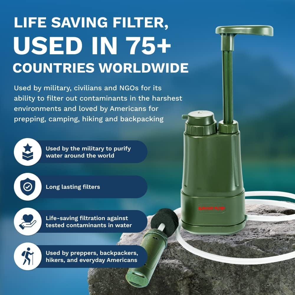 Survivor Filter Pro Hand-Pump Portable Water Filter